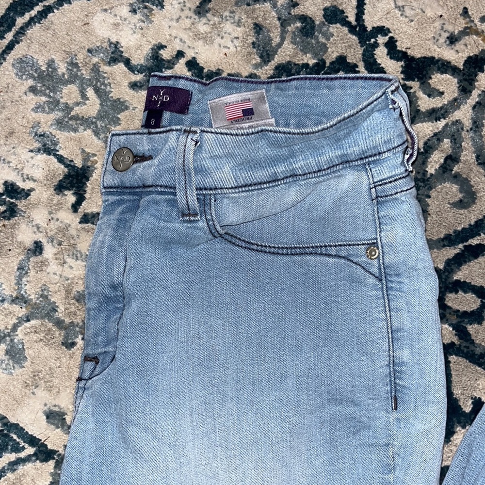 NYDJ Legging Light Wash Tummy Tuck Technology Cotton Blend Mid Rise Jeans sz8EUC - Picture 3 of 11